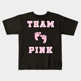 Team Pink Girl Baby Shower Gender Reveal Party Cute Funny Gift Kids T-Shirt